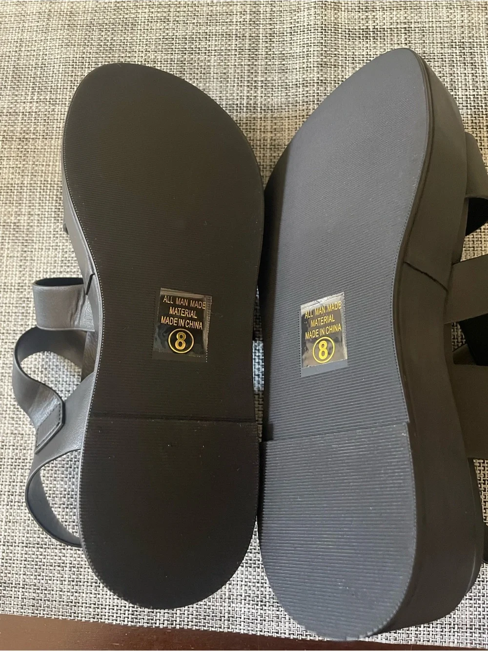 Soda Black Triple-Strap Buckle Slingback Sandals